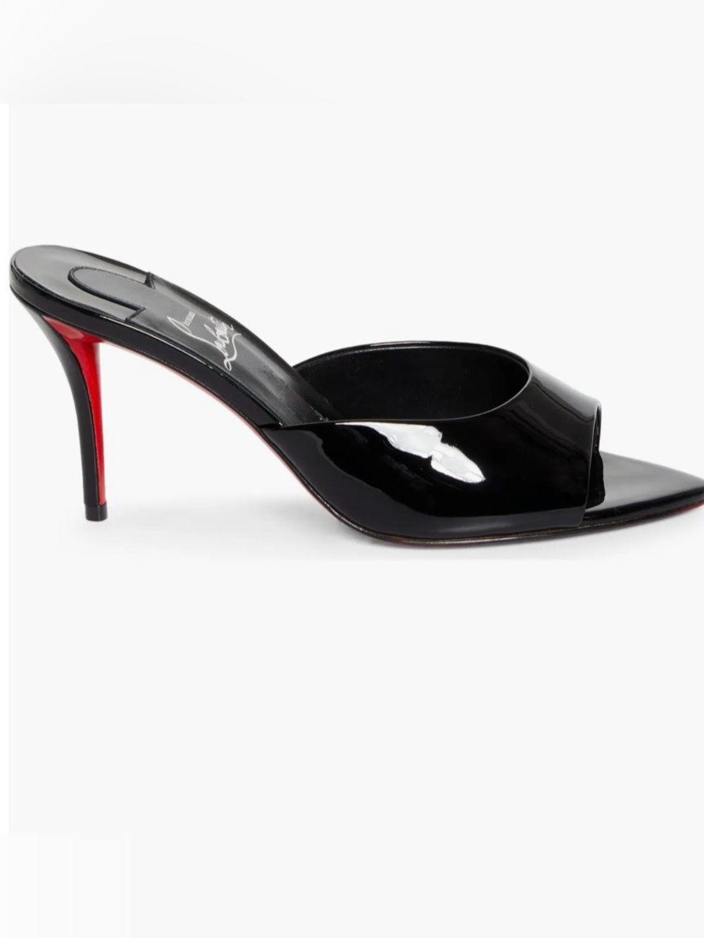 Christian Louboutin Black Patent Leather Mule
